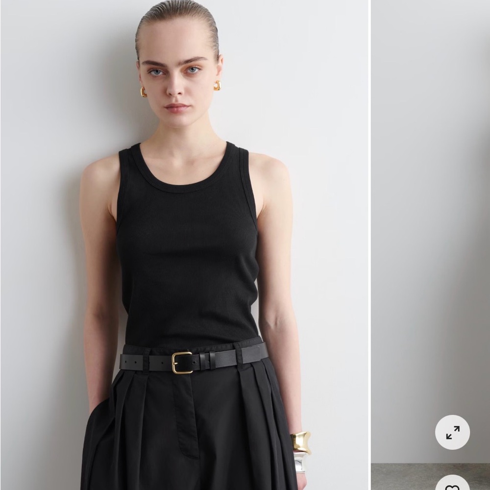COS Black Ribbed Tank Top